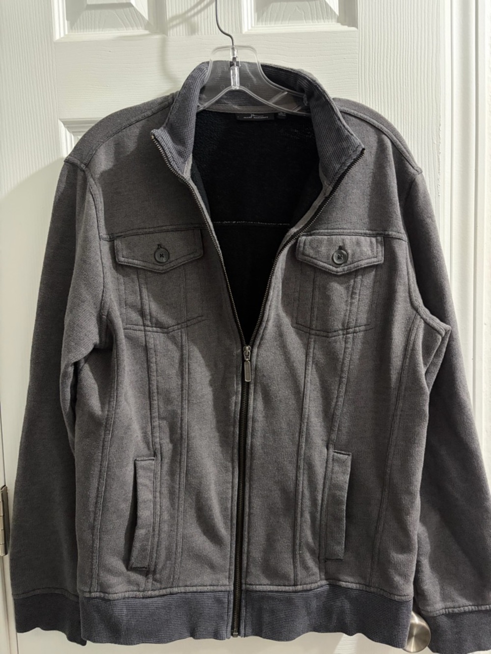 Marc Anthony Charcoal Gray Full-Zip Fleece Jacket